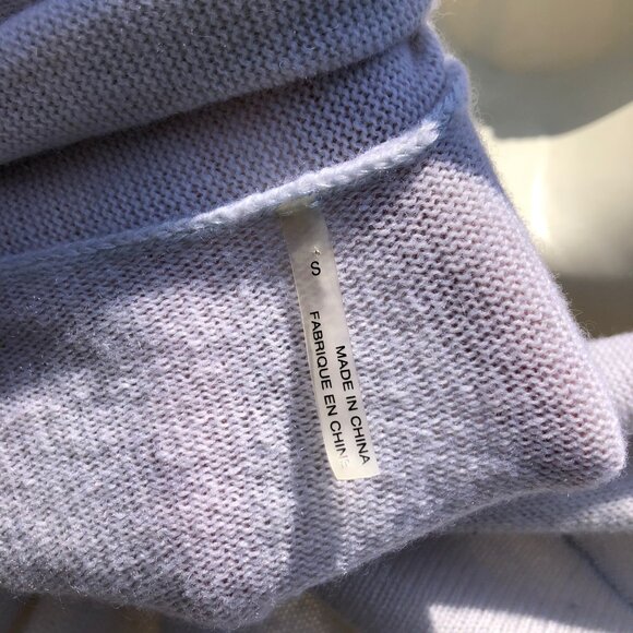 Margaret O’Leary Small Cashmere Cardigan Top Sweater Open Gray Cream Long Sleeve - Picture 8 of 8